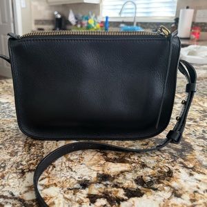 Madewell Simple Crossbody Bag Black Leather